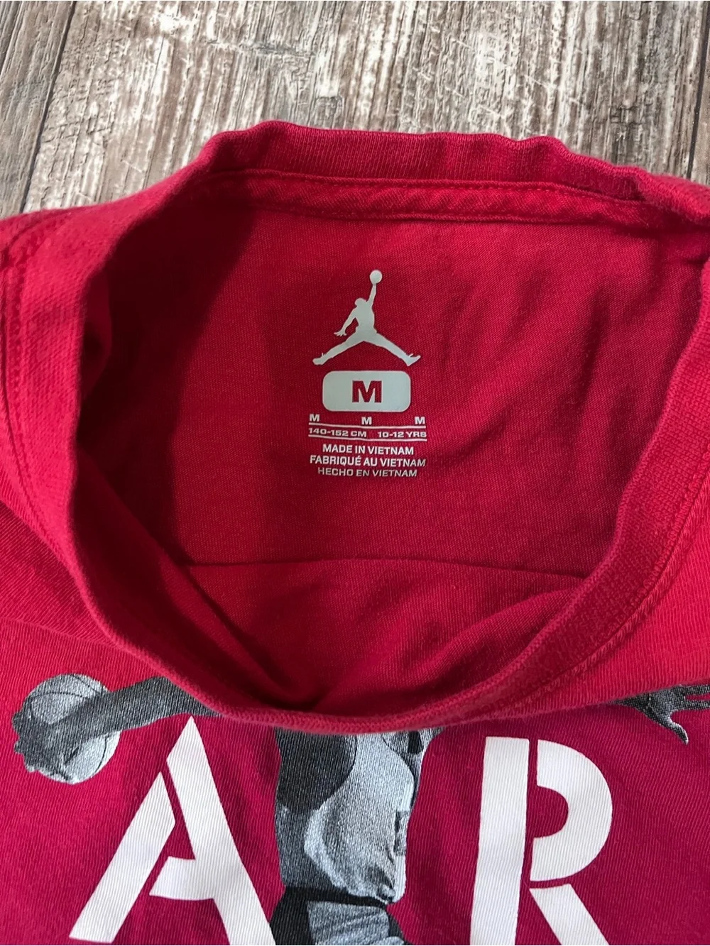 Jordan Kids' Red Air Jordan Graphic Tee size: M